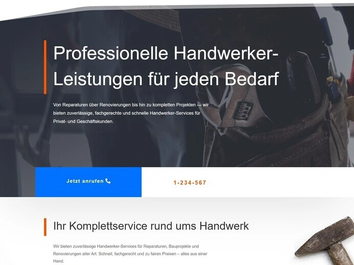 Business Website Vorlage - WordPress One-Page für Unternehmen ab 299€